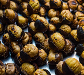 Chestnut. Delicious roasted chestnuts from Turkey.