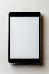 Digital tablet device on gray background