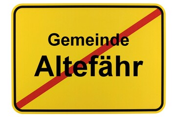 Illustration eines Ortsschildes der Gemeinde Altefähr in Mecklenburg-Vorpommern