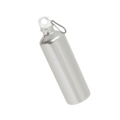 An image of Aluminium Bottle with Carabiner isolated on a white background