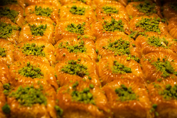 Turkish sweet baklava. Traditional Baklava from Turkey.