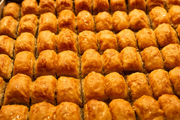 Turkish sweet baklava. Traditional Baklava from Turkey.