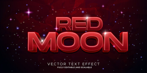 Editable Red Moon Typography Vector