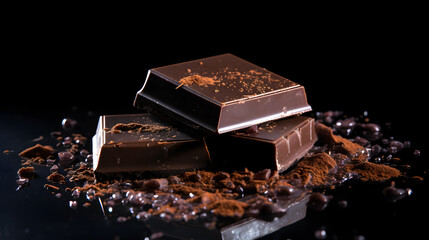 Beautiful tasty chocolate bar illustration