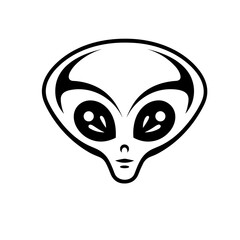 alien head  minimalistic logo design svg