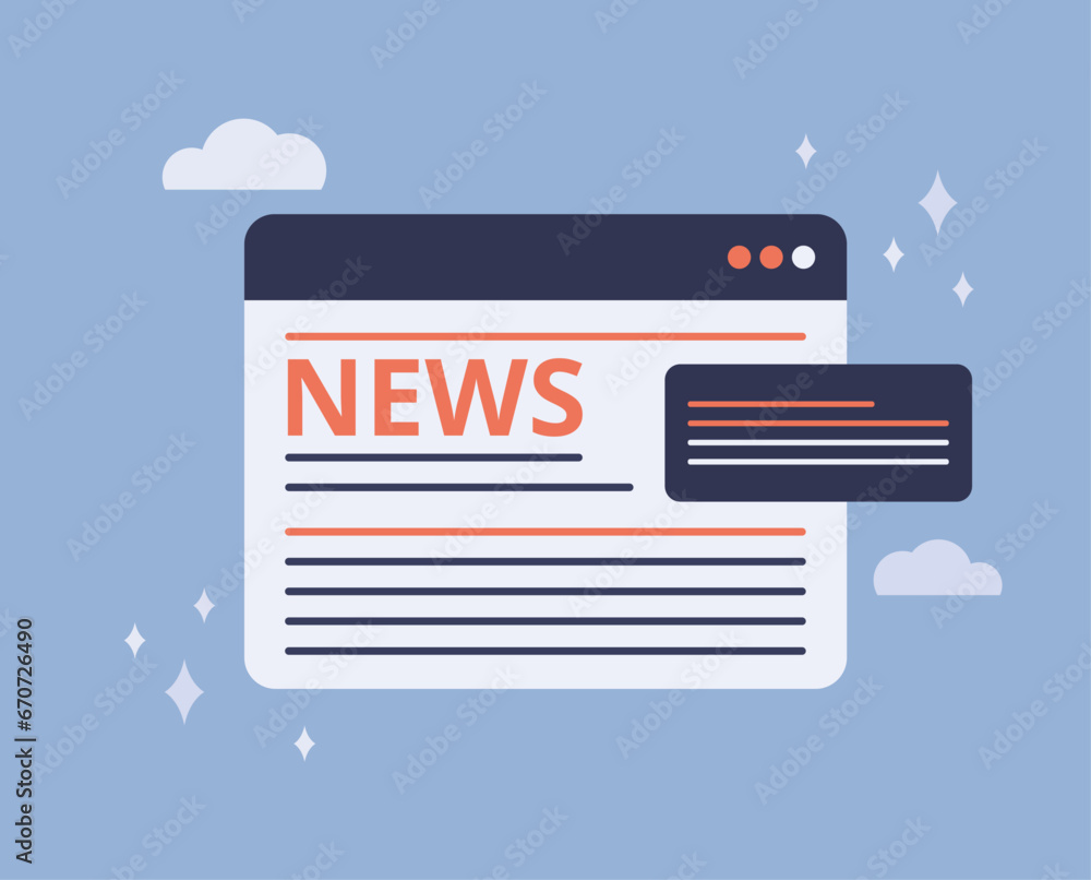 Poster a dialog box with a web page on which the text of the news is placed. access to current news via the