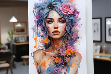 Watercolor Tattoo Fusion: Portrait Inspiration - Generative AI