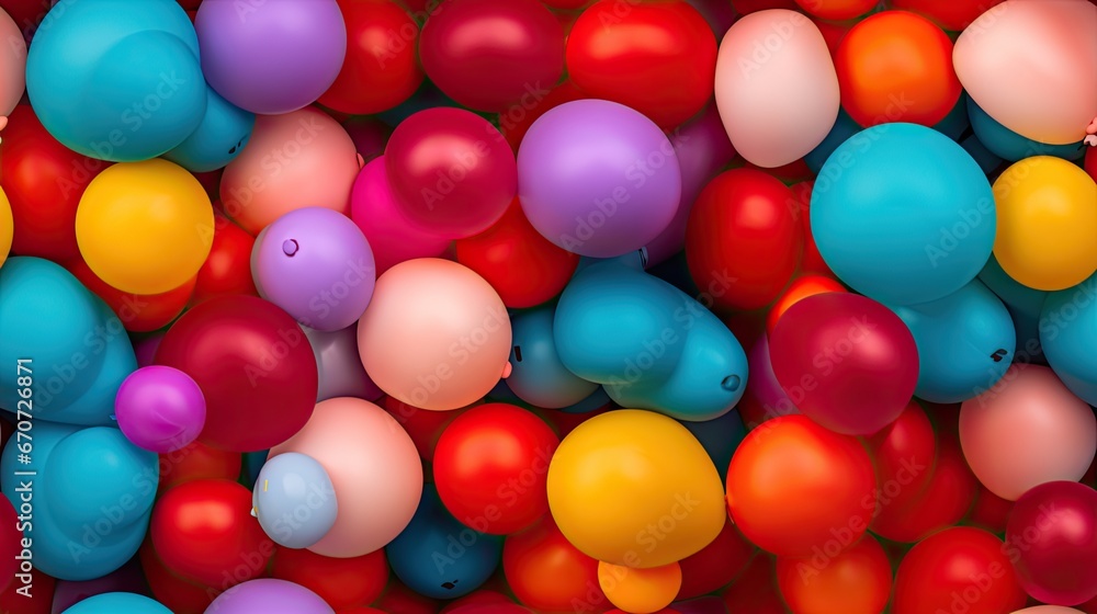 Poster a bunch of balloons that are in the shape of a ballon with a star on top of one of them. generative 