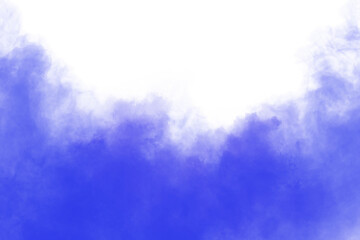 Fototapeta premium Blue smoke isolated on white transparent background. 