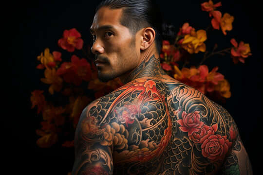 Irezumi Masterpiece: Tattooed Portrait - Generative AI