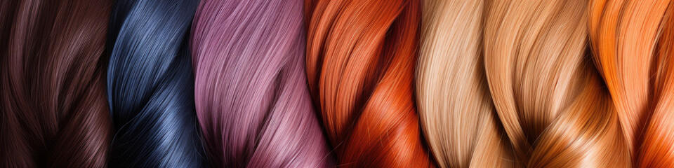 A varied collection of different hair colours - obrazy, fototapety, plakaty