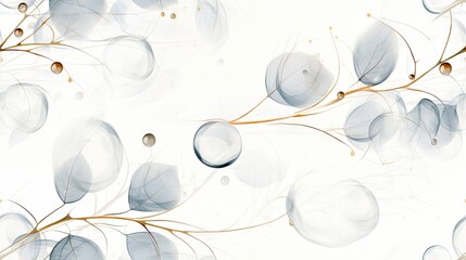  a white background with a bunch of bubbles and a tree branch with lots of bubbles in the middle of it.  generative ai