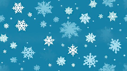  a blue background with white snowflakes on a light blue background with white snowflakes on a light blue background, now flakes, snowflakes,.  generative ai