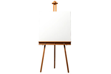 Realistic easel and Canvas Ready for Artistry isolated on transparent background, Generative Ai