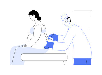 Anaesthetics in labour abstract concept vector illustration.