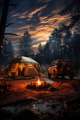 Fototapeta na wymiar campground, adventure, tent, vocation