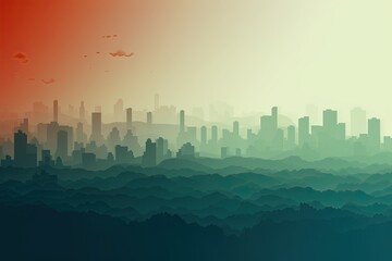Fototapeta premium Abstract illustration of environmental pollution, disaster and destruction, done in trendy style.