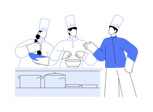 Kitchen staff training abstract concept vector illustration.
