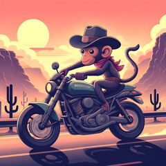 Monkey on Motor bike
