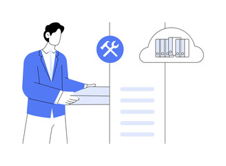 Datacenter technician abstract concept vector illustration.