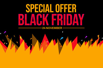 Black Friday is a colloquial term for the Friday after Thanksgiving in the United States. It traditionally marks the start of the Christmas shopping season in the United States. poster illustration - obrazy, fototapety, plakaty