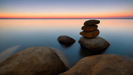 A stunning minimalist image that captures the essence of serenity and simplicity. 