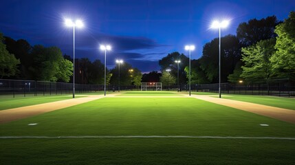 a vibrant red running track surrounding a lush green stadium, the track from a high-angle perspective to showcase its winding path around the stadium.