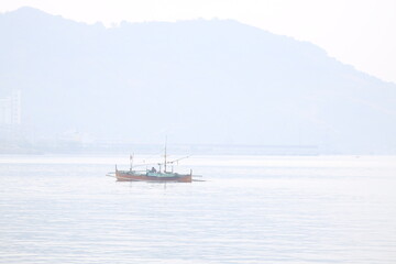 boat in the fog