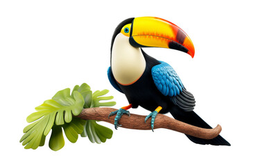 Tranquil Toucan, on transparent background