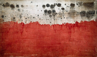 Fototapeta premium Generative AI, Red watercolor abstract painted background. Ink red street graffiti art on a textured paper vintage background, washes and brush strokes. 