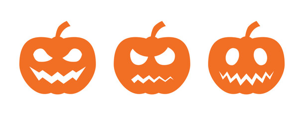 Spooky Halloween Pumpkin Vector Icons