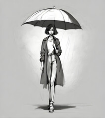 A woman carrying an umbrella
