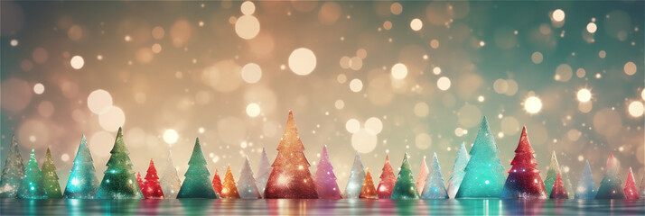 Christmas trees background banner. Winter background. Winter Forest background.