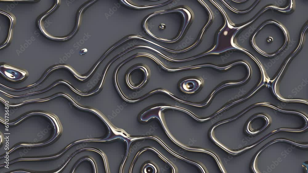 Poster wavy surface. liquid chrome. moving shiny and glossy metallic waves. abstract graphic background. se