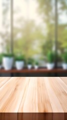 Rustic Wooden Table with Blurred Background