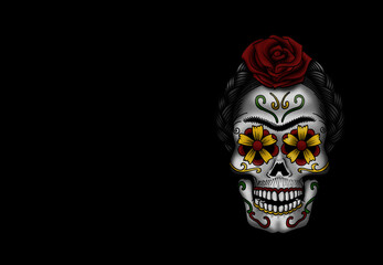 skull with a mask