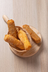 Traditional Venezuelan food tequeños stuffed with cheese