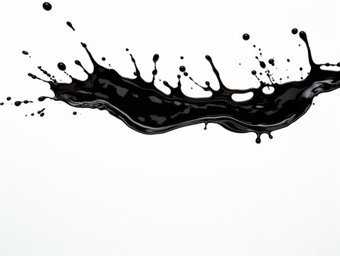 black paint splash on white background