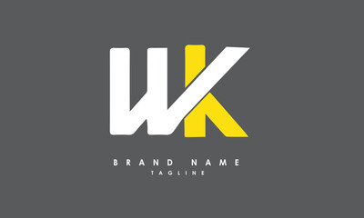 WK Alphabet letters Initials Monogram logo KW, W and K
