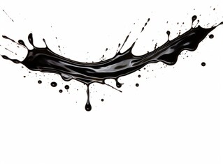 black paint splash on white background