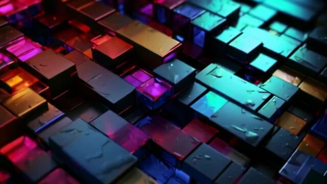 Abstract Glass Textured Geometric Background with Squares and Rectangles 