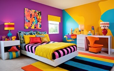 Creative kids' room in vibrant bold and lively colors