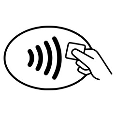 Symbol for contactless card payments with RFID chip