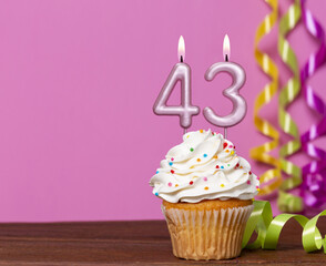 Birthday Cake With Candle Number 43