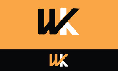 WK Alphabet letters Initials Monogram logo KW, W and K