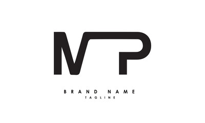 MP Alphabet letters Initials Monogram logo PM, M and P