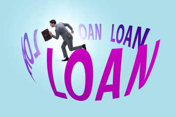 Debt and loan concept with businessman