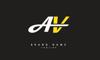 AV Alphabet letters Initials Monogram logo VA, A and V
