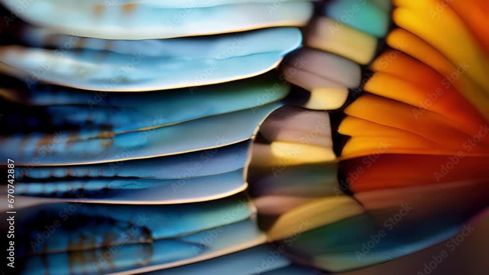 Poster closeup the soft flutter of a erflys wings, each tiny movement revealing a new splash of color and b