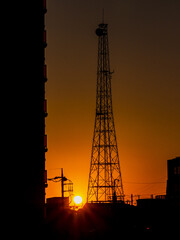 Telecom tower and Sunset